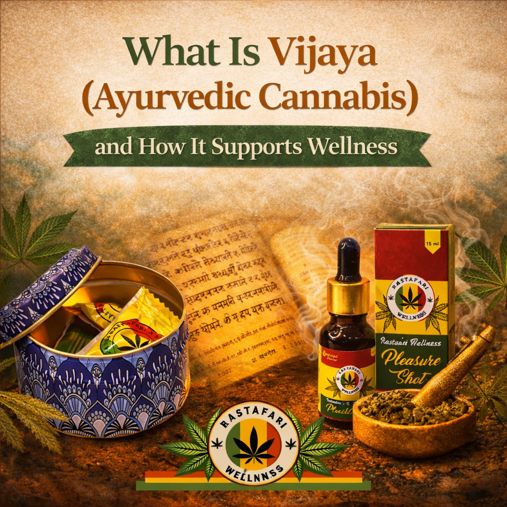 What is Vijaya Ayurvedic cannabis explained with Rastafari Wellness gummies and herbal products